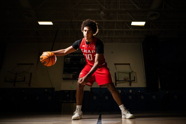 All-Colorado selection Christian Williams of Chaparral poses for a portrait on Thursday, March 26, 2026, at Highlands Ranch High School in Highlands Ranch, Colo. (Photo by Timothy Hurst/The Denver Post)
