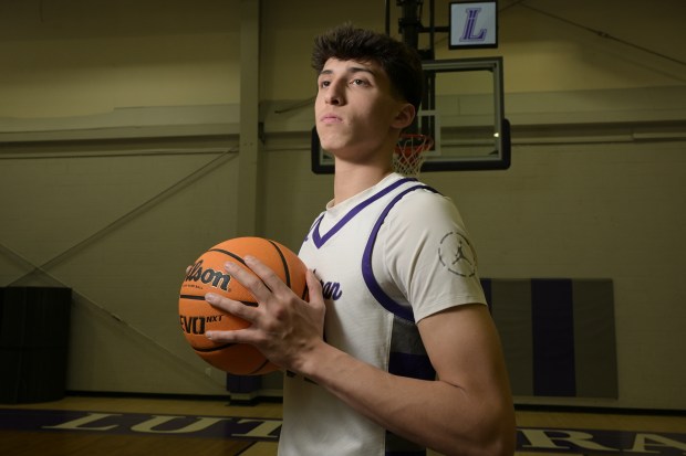 Lutheran High School basketball player Kade Speckman poses for a portrait at the school gym in Parker, Colorado on Wednesday, March 11, 2026. (Photo by Hyoung Chang/The Denver Post)