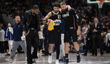 Jamal Murray leaves game with left ankle injury