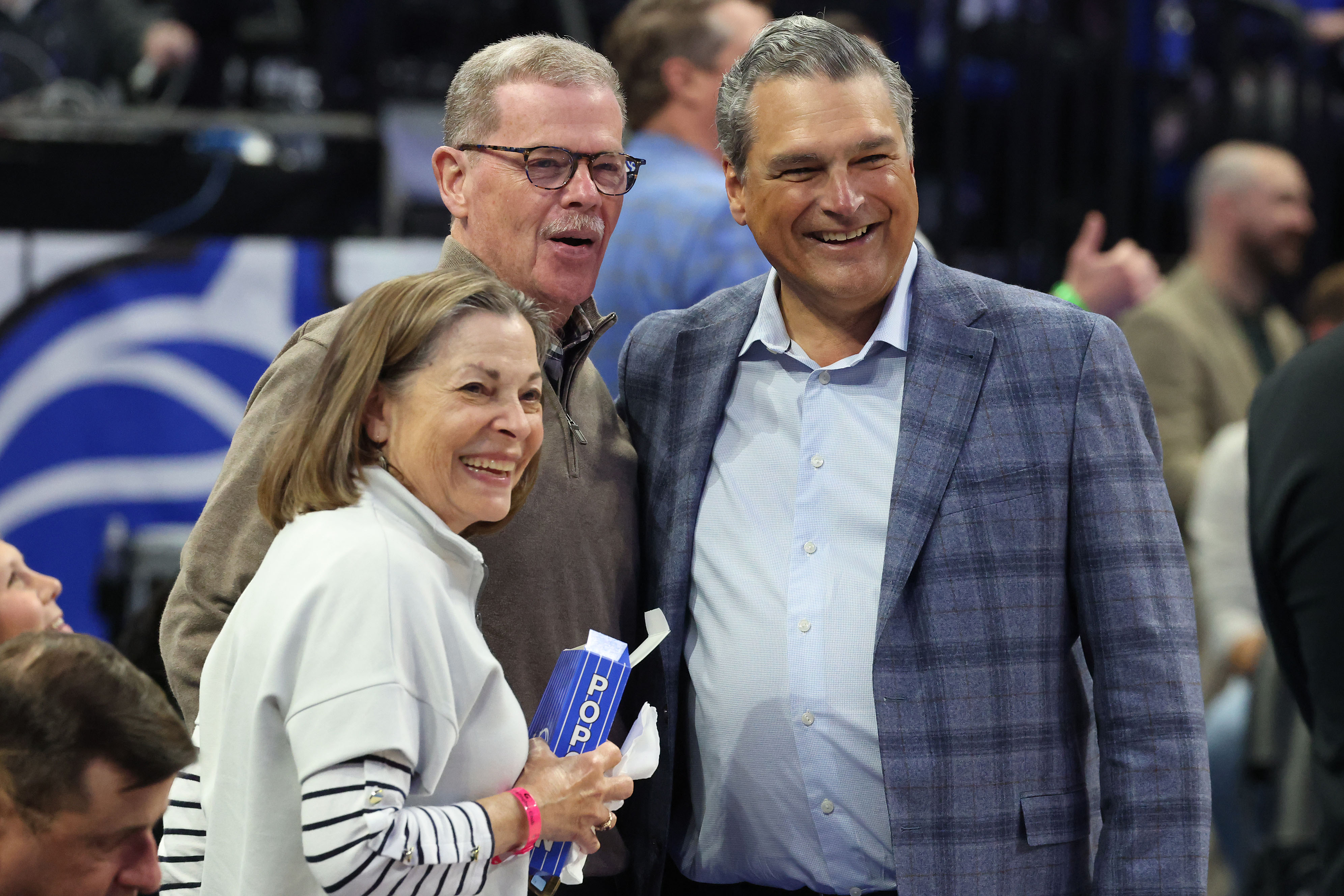 Orlando Magic CEO Alex Martins is pictured with fans during...