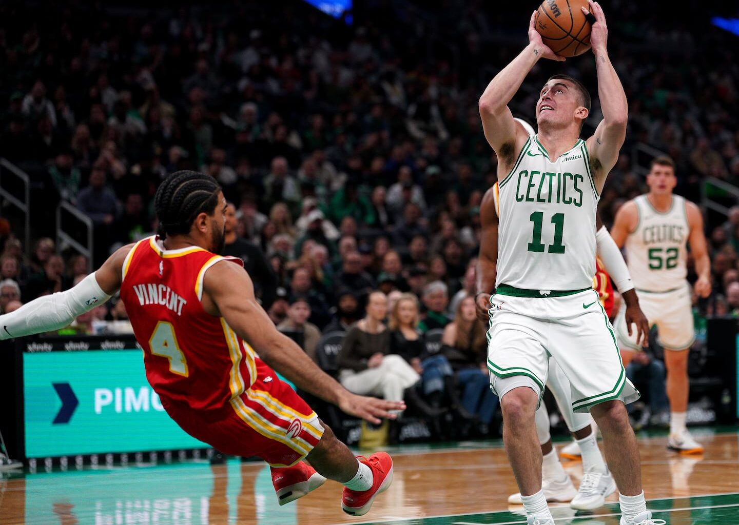 Payton Pritchard scored 36 points in a 109-102 win for the Celtics over the Hawks on Friday.