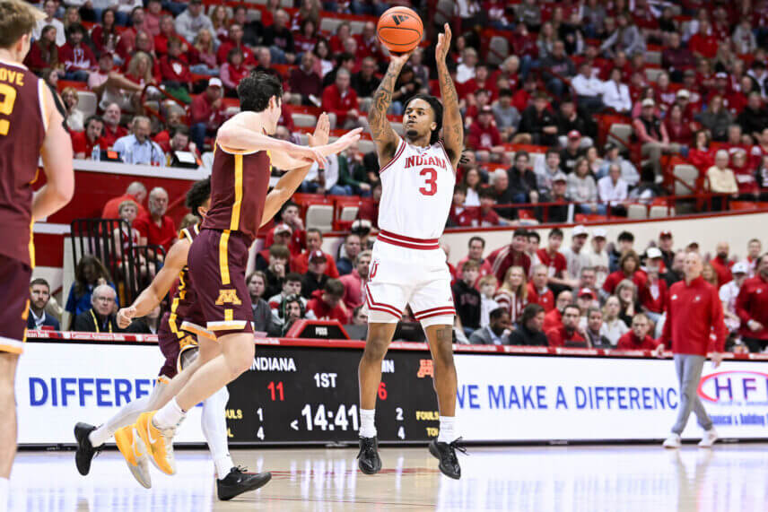 Lamar Wilkerson attempts a 3-pointer against Minnesota.