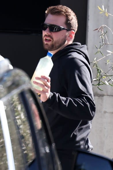 Doncic was spotted outside his Manhattan Beach home.