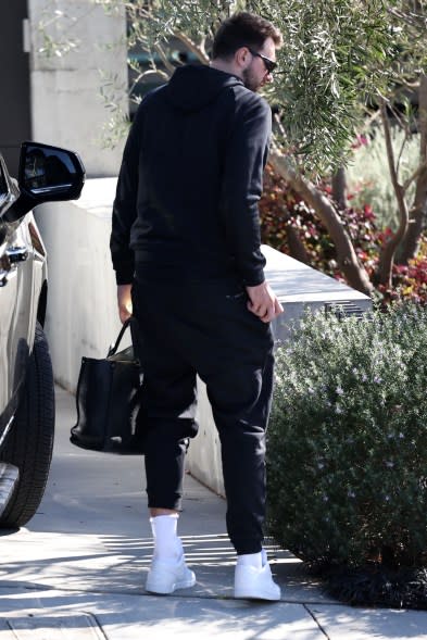 Luka Doncic arrives at his Manhattan Beach home on Wednesday.
