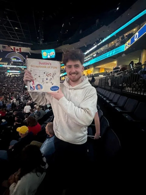 Sports content creator Justin Leusner is at FedExForum while attempting to visit 30 NBA arenas in 30 days