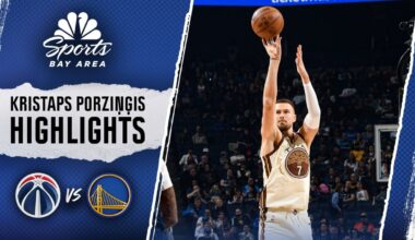Kristaps Porziņģis highlights: Watch Warriors center score 28 points vs. Wizards