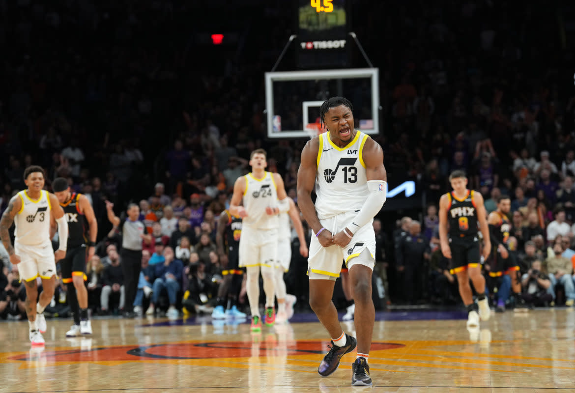 Utah Jazz guard Isaiah Collier (13)© Joe Camporeale-Imagn Images