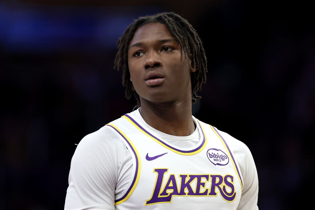 Lakers rookie Adou Thiero made his NBA debut in mid-November and continues to prosper in the G League. Getty Images