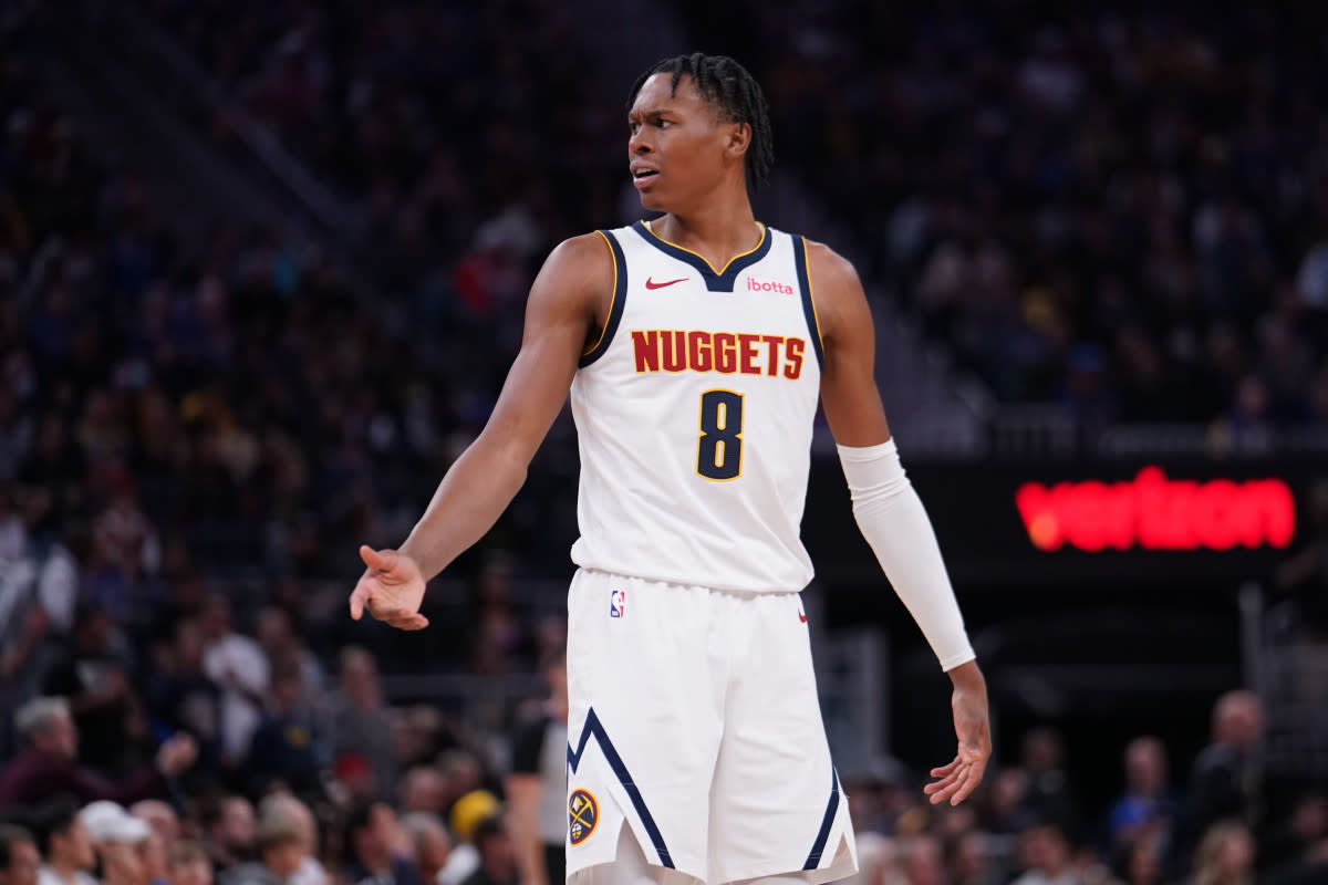 Denver Nuggets guard Peyton Watson (8)© Brad Penner-Imagn Images