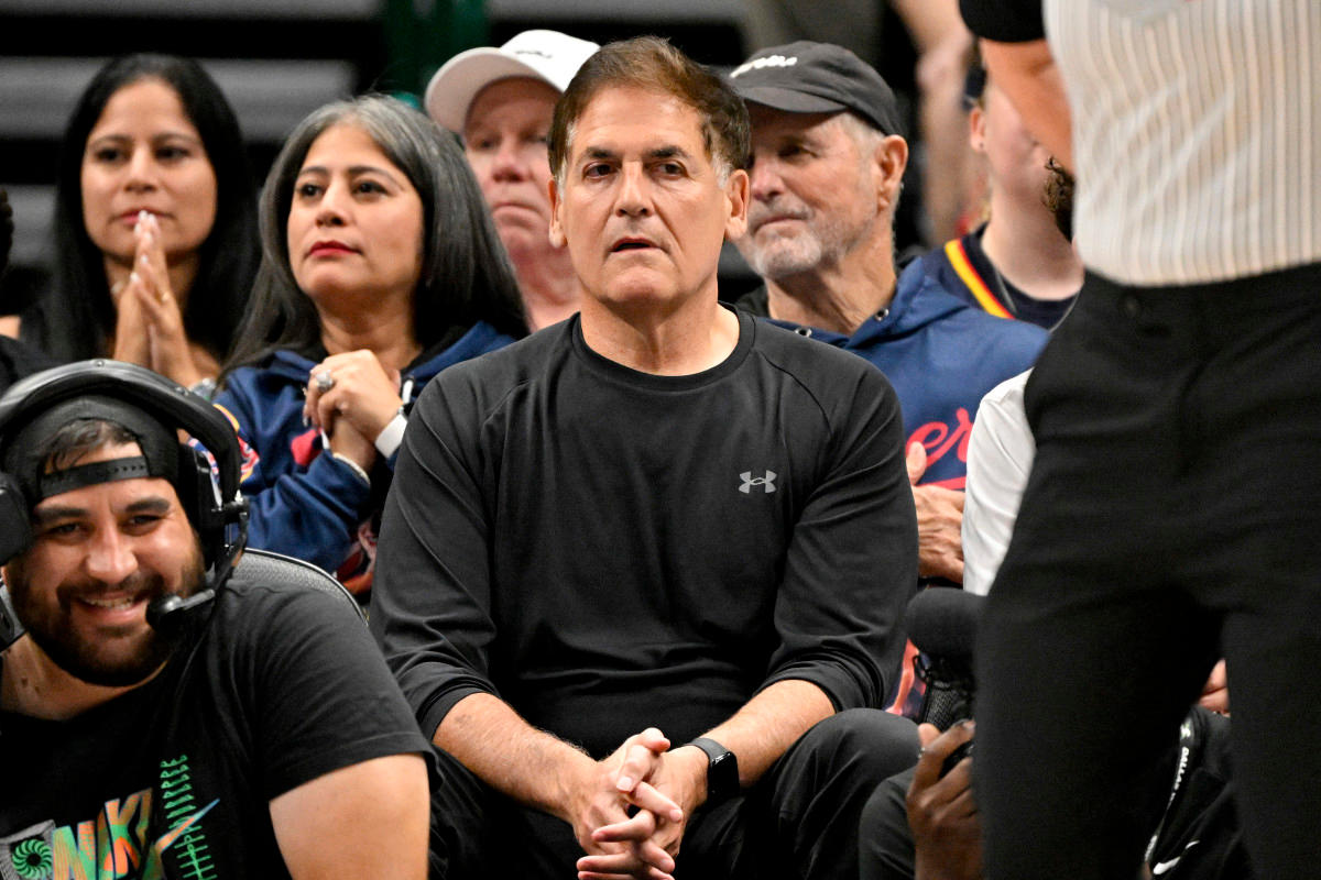 Dallas Mavericks minority owner Mark Cuban watches the game between the Dallas Wings and the Indiana Fever during the first quarter at the American Airlines Center.Jerome Miron-Imagn Images