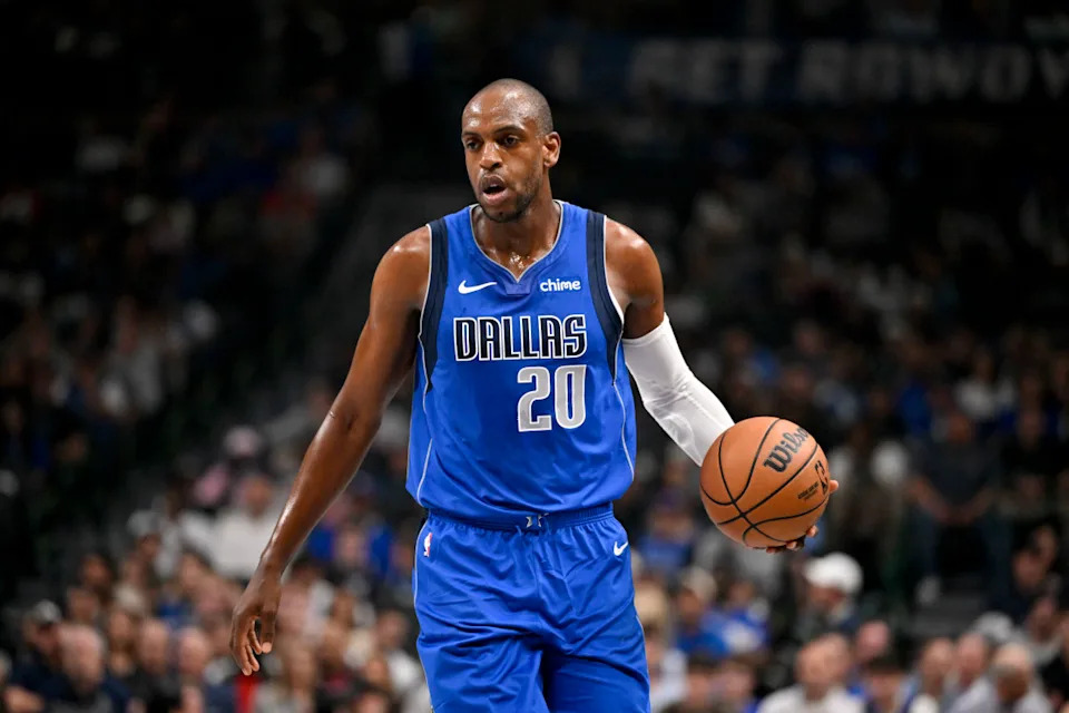 Dallas Mavericks forward Khris Middleton (20)Jerome Miron-Imagn Images