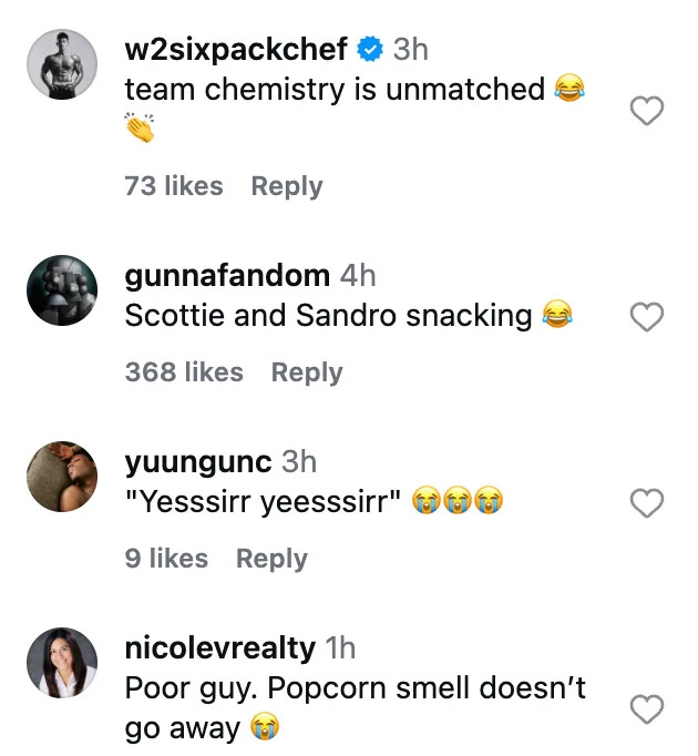 Instagram comments on Collin Murray-Boyles popcorn post by Raptors (Credit: Instagram/Raptors)