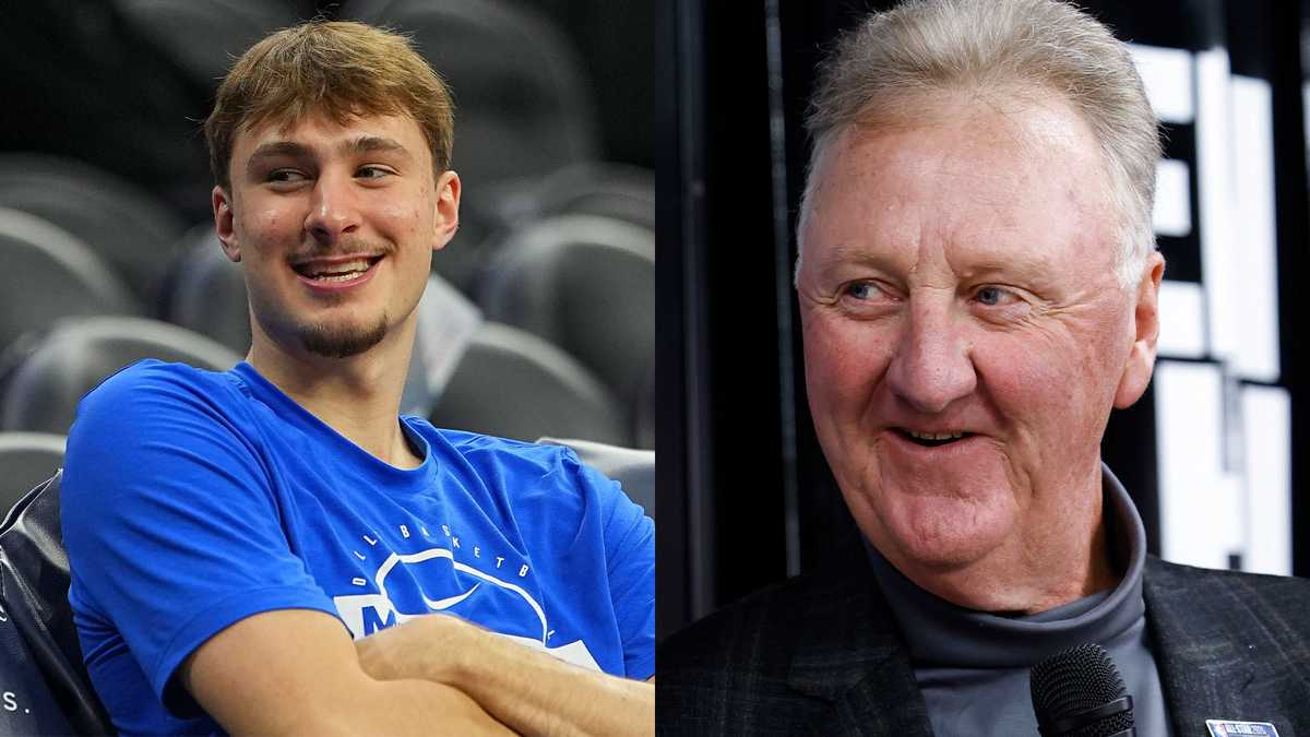 Maine's Cooper Flagg stars in commercial with Larry Bird