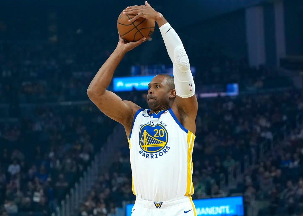 Al Horford shooting a three-point shot. Getty Images