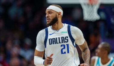 Daniel Gafford (#21) of the Dallas Mavericks during an away game against the Charlotte Hornets at Spectrum Center on March 3, 2026.