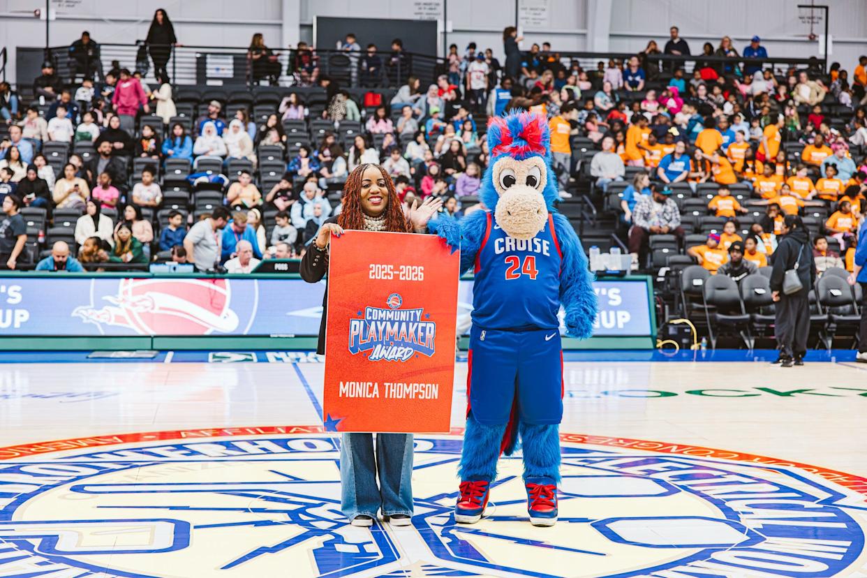 An ongoing celebration of the Motor City Cruise's fifth anniversary included celebrating impactful Detroiters at Cruise home games at the Wayne State Fieldhouse. Among the "Community Playmakers" that received the royal treatment at a game was Monica Thompson, the principal of Cornerstone Jefferson-Academy on Detroit's east side.
