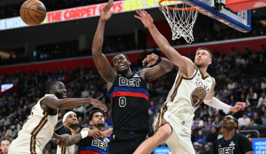 Kristaps Porzingis leaves Golden State Warriors' loss with injury