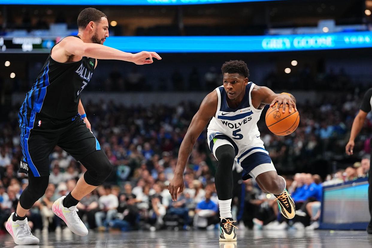 Anthony Edwards on March 30, 2026 in DallasCredit: Cooper Neill/NBAE via Getty