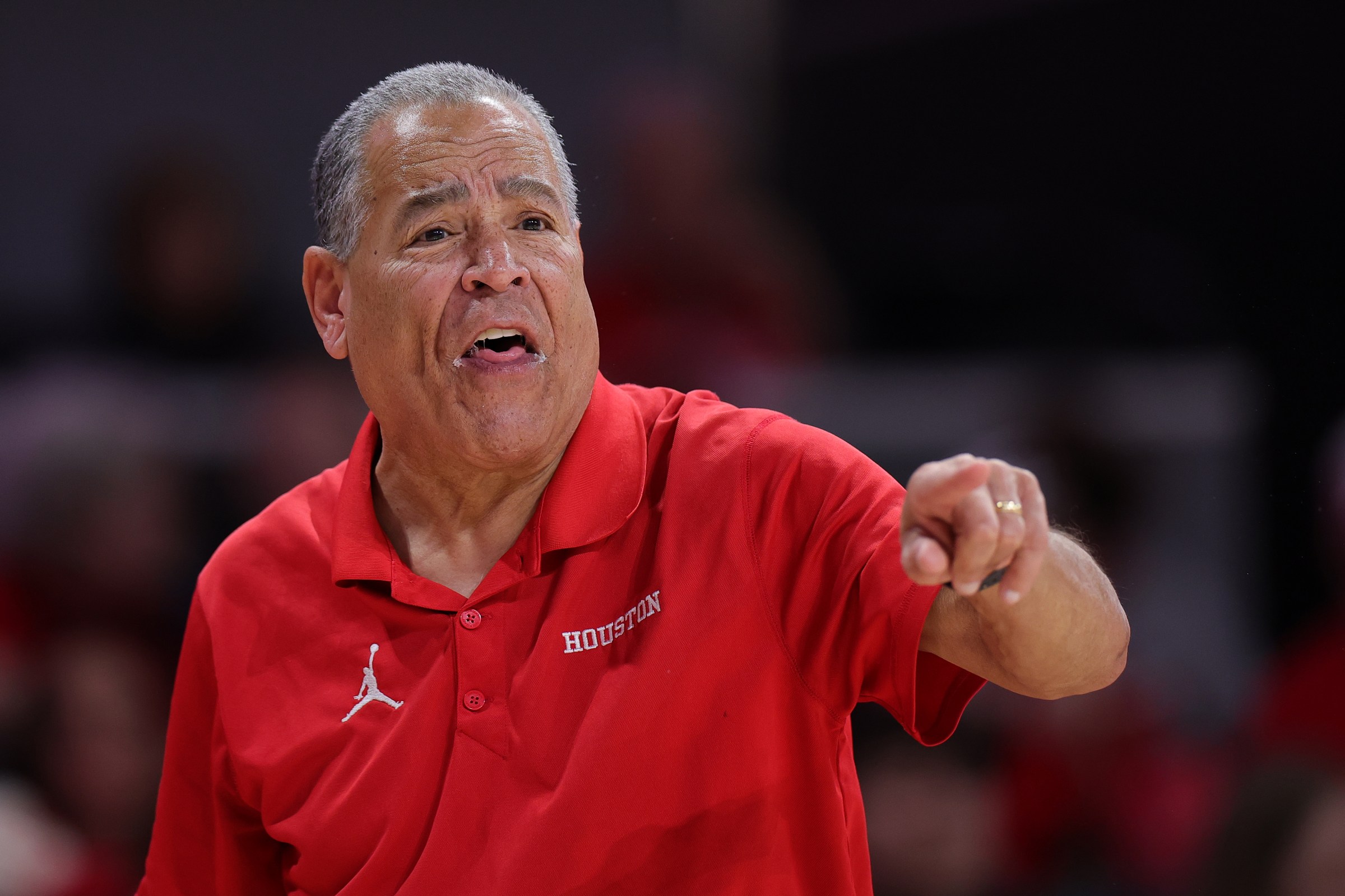 HOUSTON, TEXAS – FEBRUARY 28: Kelvin Sampson of the Houston Cougars reacts against the Colorado Buffaloes during the second half at Fertitta Center on February 28, 2026 in Houston, Texas.