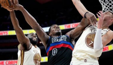 Detroit Pistons beat Golden State Warriors 115-101 in a game missing star power