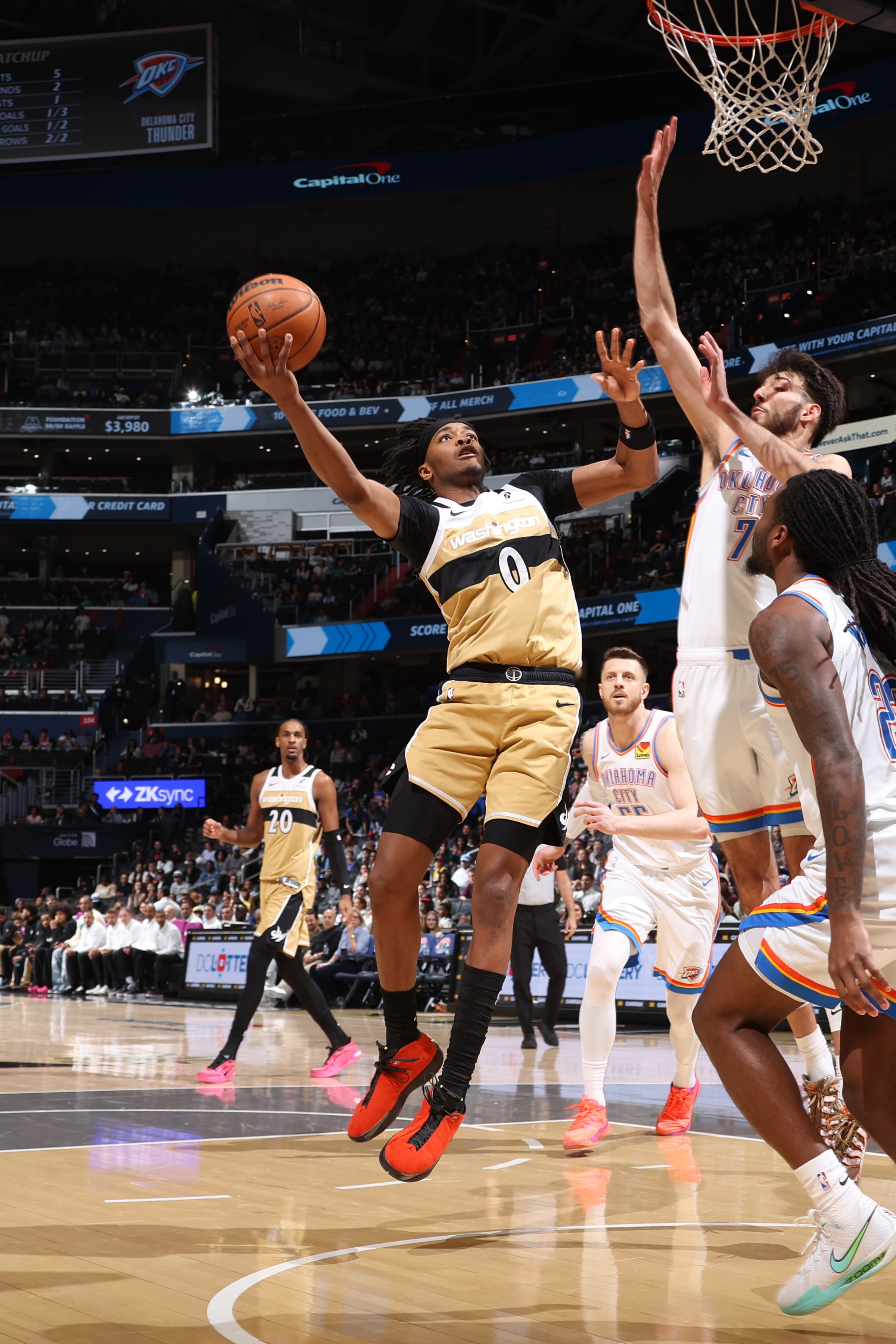 Wizards wing Bilal Coulibaly carried the team’s offense in the third quarter of their loss to the Oklahoma City Thunder.