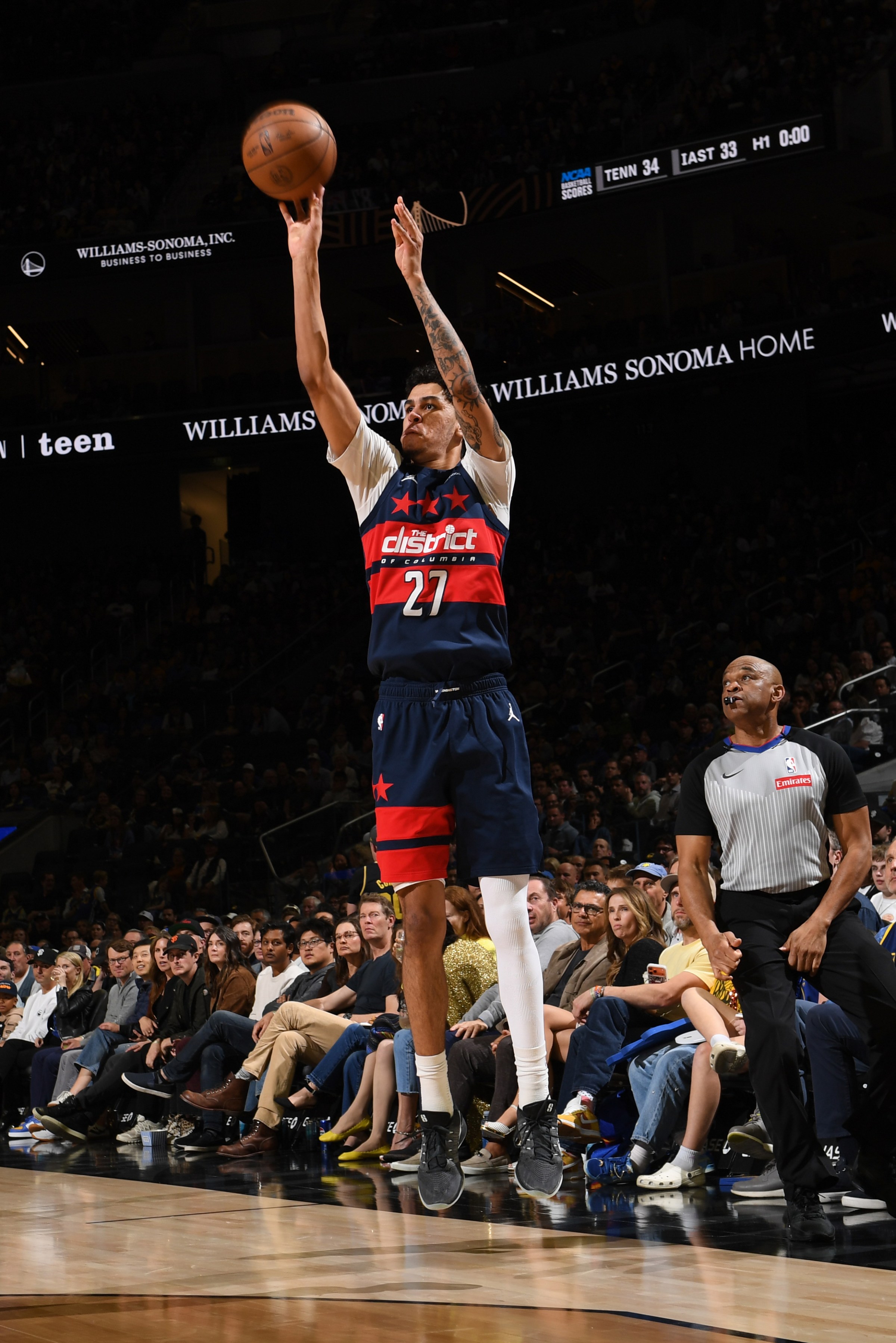 Will Riley shoots the ball during the Wizards loss to the Golden State Warriors. Photo by Noah Graham/NBAE via Getty Images)