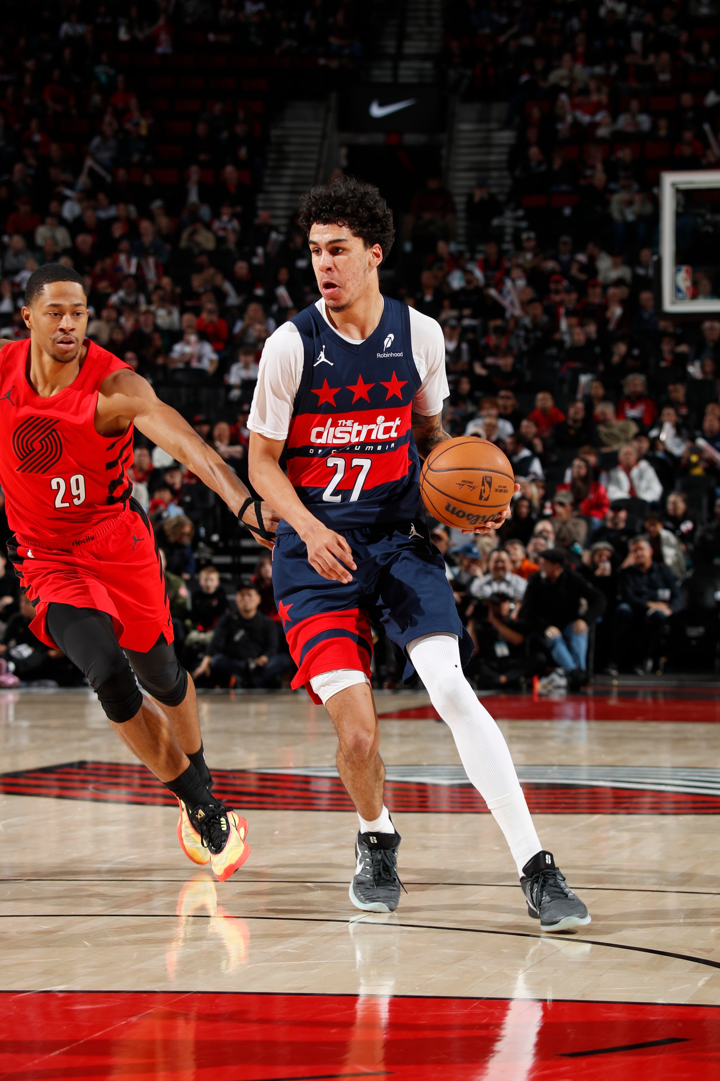 Will Riley of the Washington Wizards- drives to the basket during the game against the Portland Trail Blazers. (Photo by Cameron Browne/NBAE via Getty Images)