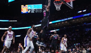 Miami Heat rally late, use 14-0 run in final moments to pull away and beat Philadelphia 76ers