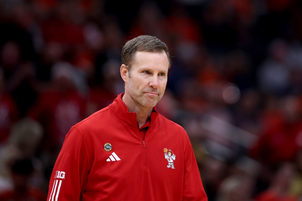 Fred Hoiberg reacts during the Nebraska-Iowa game on March 26, 2026. 