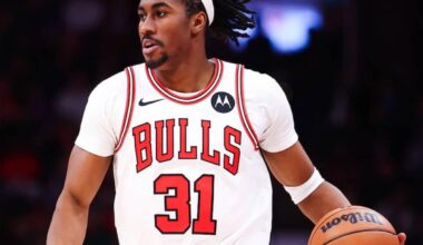 Chicago Bulls guard Jaden Ivey dribbles the ball.