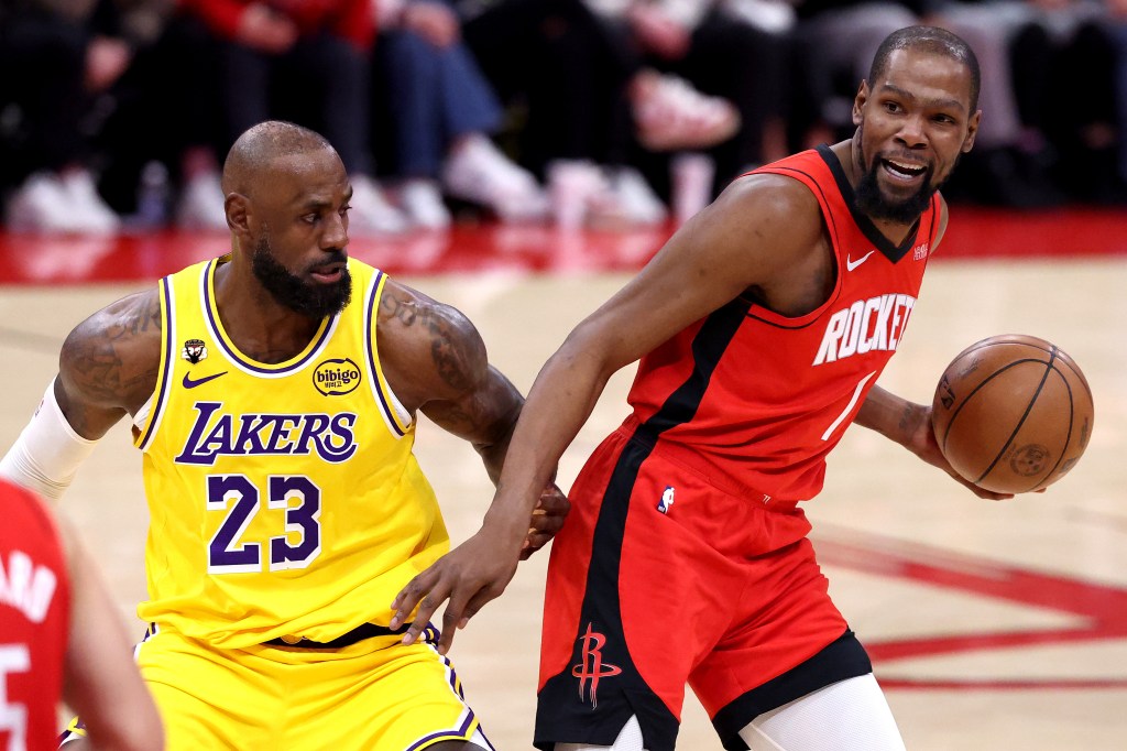 Houston Rockets star Kevin Durant vs. Los Angeles Lakers LeBron James