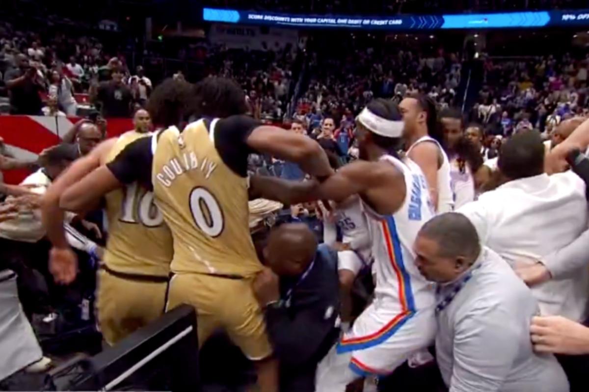 Four players ejected after wild Thunder-Wizards brawl