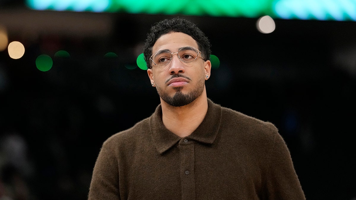 Tyrese Haliburton looks on court