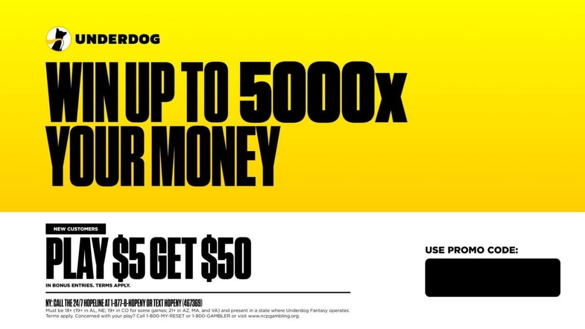 Underdog promo code CBSSPORTS2: Play $5, get $50 offer for NBA, NHL and more