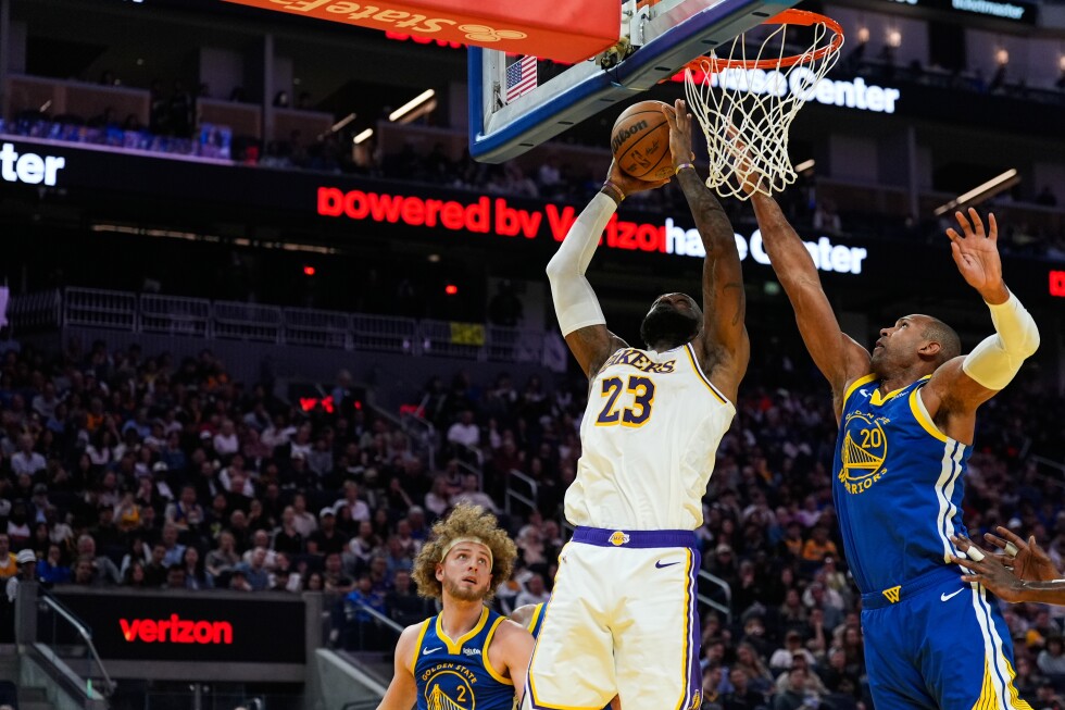 Doncic, James lead Lakers to runaway 129-101 win over Warriors