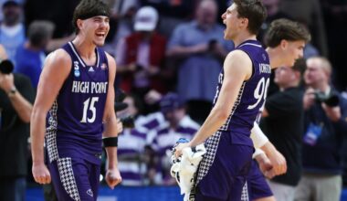 Johnston's first 2 of season gives High Point a March Madness upset of Wisconsin