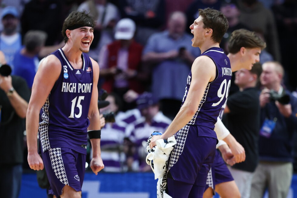 Johnston's first 2 of season gives High Point a March Madness upset of Wisconsin
