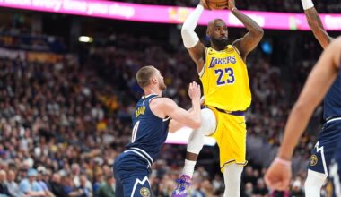 LeBron James breaks the NBA career field goals record in the Lakers' 120-113 loss to the Nuggets