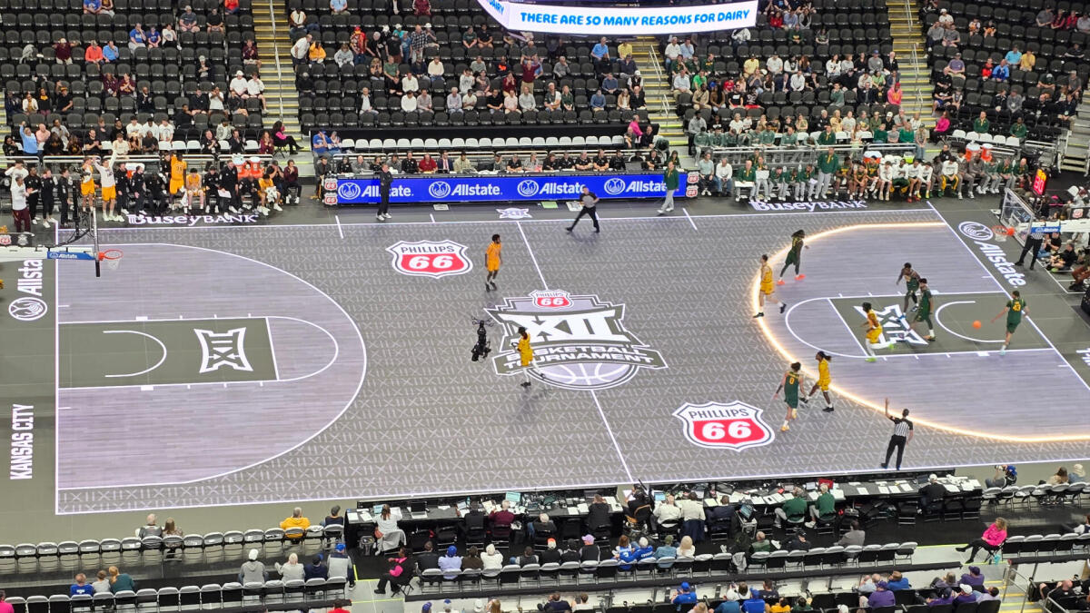 Big 12 to swap out LED glass court for hardwood floor at basketball tournament