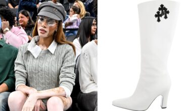 Winnie Harlow attends a basketball game between the Los Angeles Clippers and the Milwaukee Bucks at Intuit Dome on Monday in Inglewood, California.