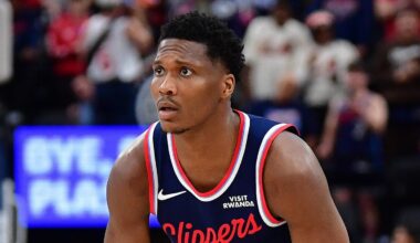Los Angeles Clippers guard Bennedict Mathurin (9) controls the ball against the Toronto Raptors during the second half at Intuit Dome.