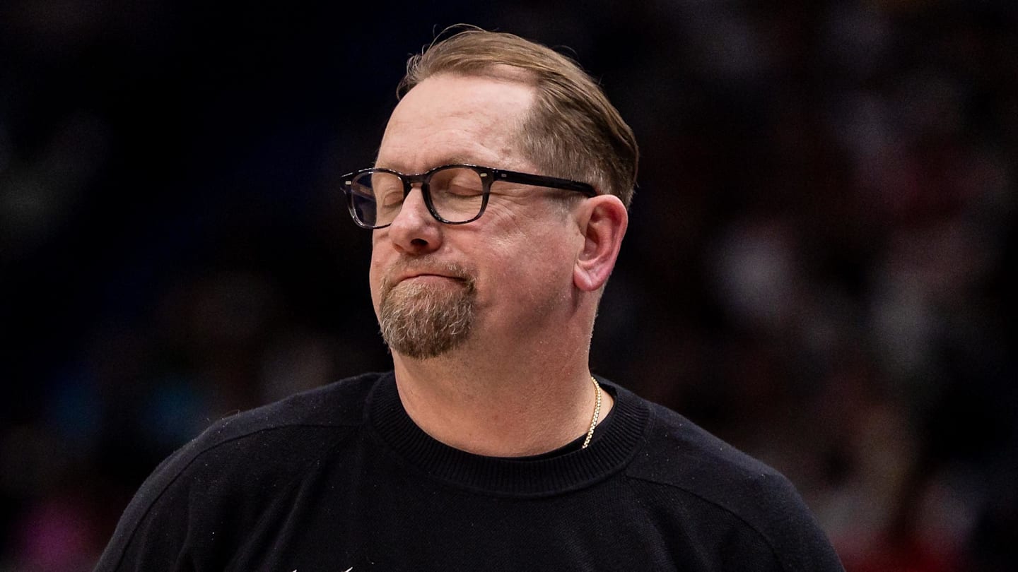 Philadelphia 76ers head coach Nick Nurse reacts to a play against the New Orleans Pelicans during the second half at Smoothie King Center.