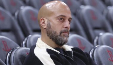 Houston Rockets general manager Rafael Stone looks on during practice before the game against the Los Angeles Clippers at Toyota Center on Dec 11, 2025.