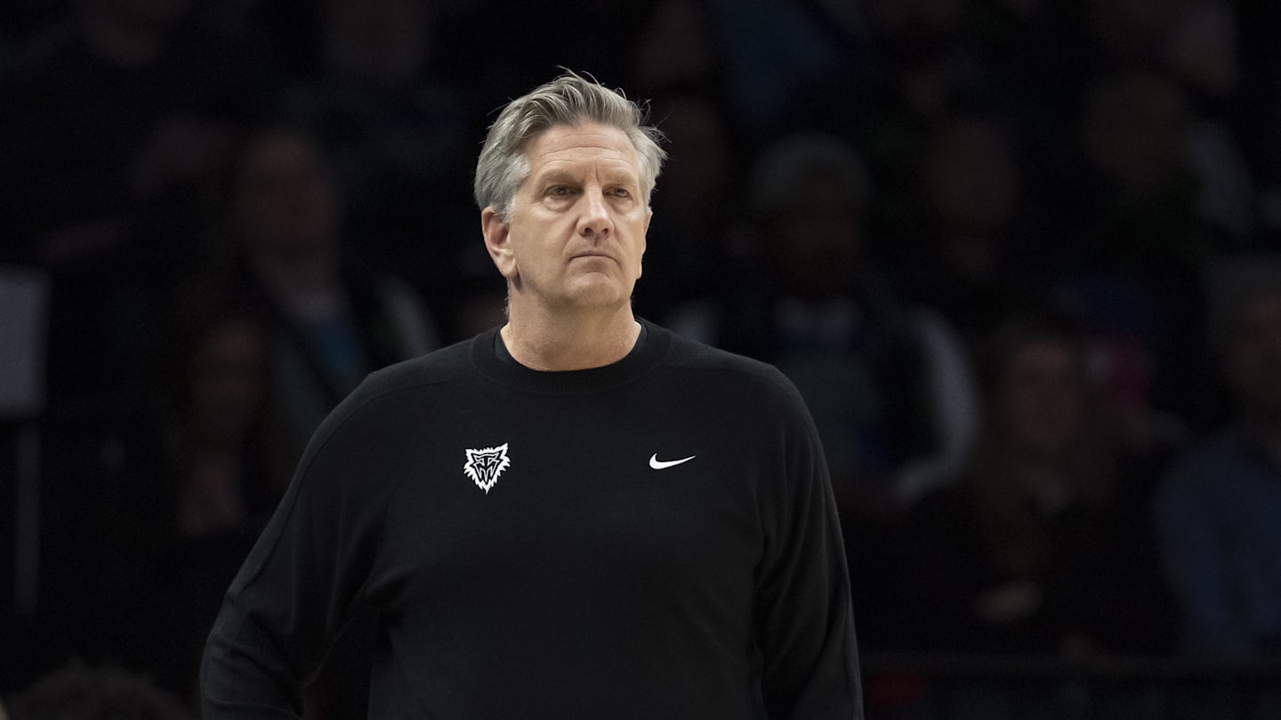 Feb 6, 2026; Minneapolis, Minnesota, USA; Minnesota Timberwolves head coach Chris Finch looks on against the New Orleans Pelicans in the second half at Target Center. Mandatory Credit: Jesse Johnson-Imagn Images