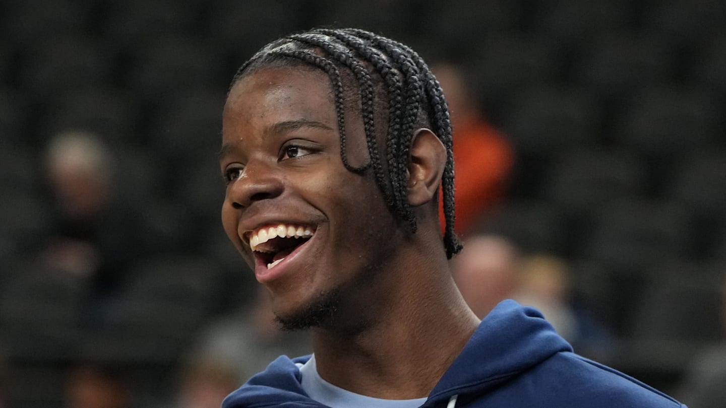 Mar 18, 2026; Greenville, SC, USA; North Carolina Tar Heels forward Caleb Wilson (8) during a practice session ahead of the first round of the men's 2026 NCAA Tournament at Bon Secours Wellness Arena. Mandatory Credit: Bob Donnan-Imagn Images