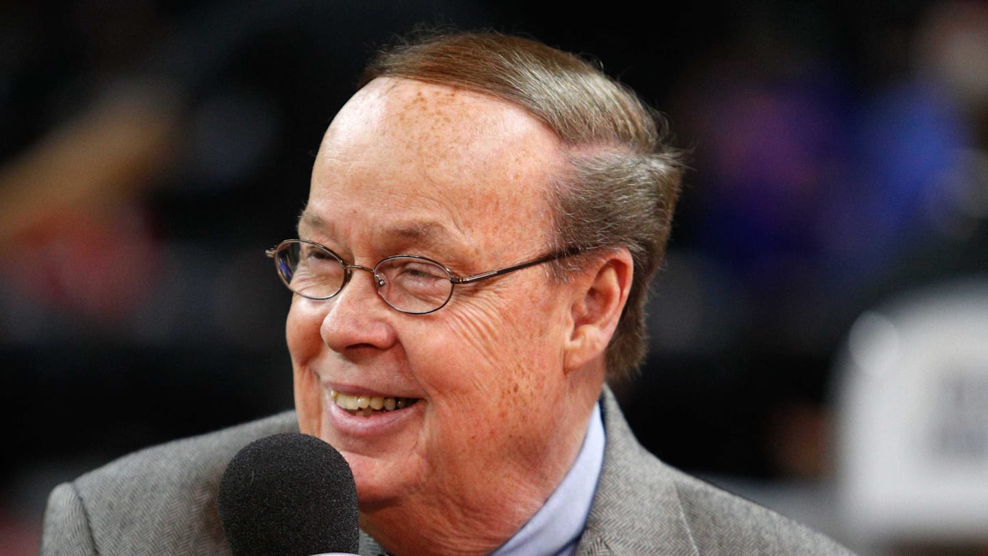 Feb 28, 2017; Auburn Hills, MI, USA; Radio and television commentator George Blaha : Raj Mehta-Imagn Images