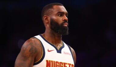 Mar 24, 2026; Phoenix, Arizona, USA; Denver Nuggets guard Tim Hardaway Jr. (10) against the Phoenix Suns at Mortgage Matchup Center. Mandatory Credit: Mark J. Rebilas-Imagn Images