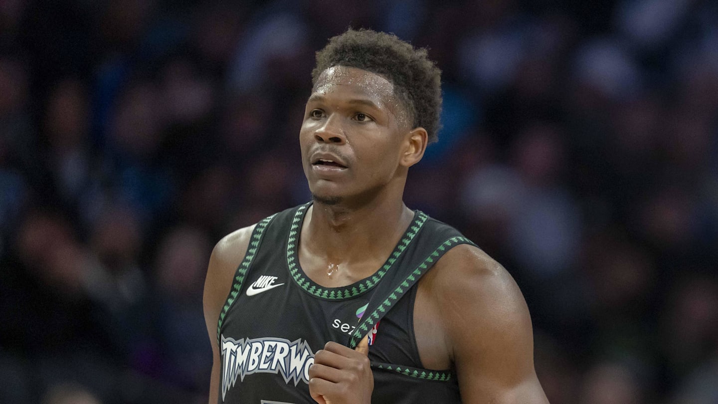 Mar 3, 2026; Minneapolis, Minnesota, USA; Minnesota Timberwolves guard Anthony Edwards (5) and guard Donte DiVincenzo (0) in the second half against the Memphis Grizzlies at Target Center. Mandatory Credit: Jesse Johnson-Imagn Images