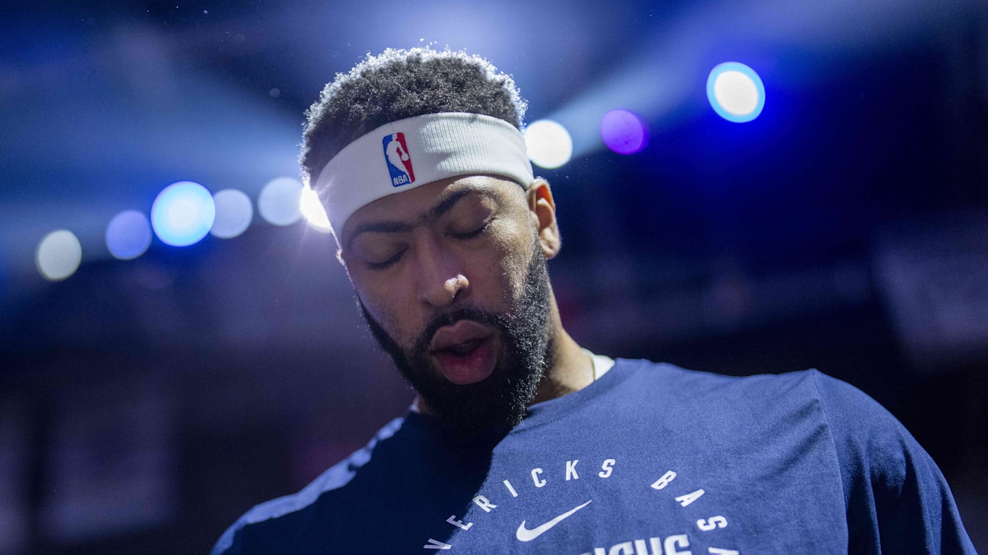 Jan 6, 2026; Sacramento, California, USA; Dallas Mavericks forward Anthony Davis (3) stands on the court before the start of the game against the Sacramento Kings at the Golden 1 Center. Mandatory Credit: Cary Edmondson-Imagn Images