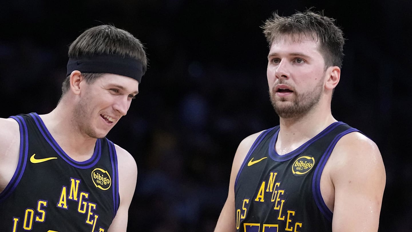 Los Angeles Lakers guard Austin Reaves and guard Luka Doncic